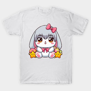 Cute Bunny With Anime Style T-Shirt